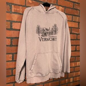 Vermont Sugarhouse Pullover Hoodie Light Gray / Purple